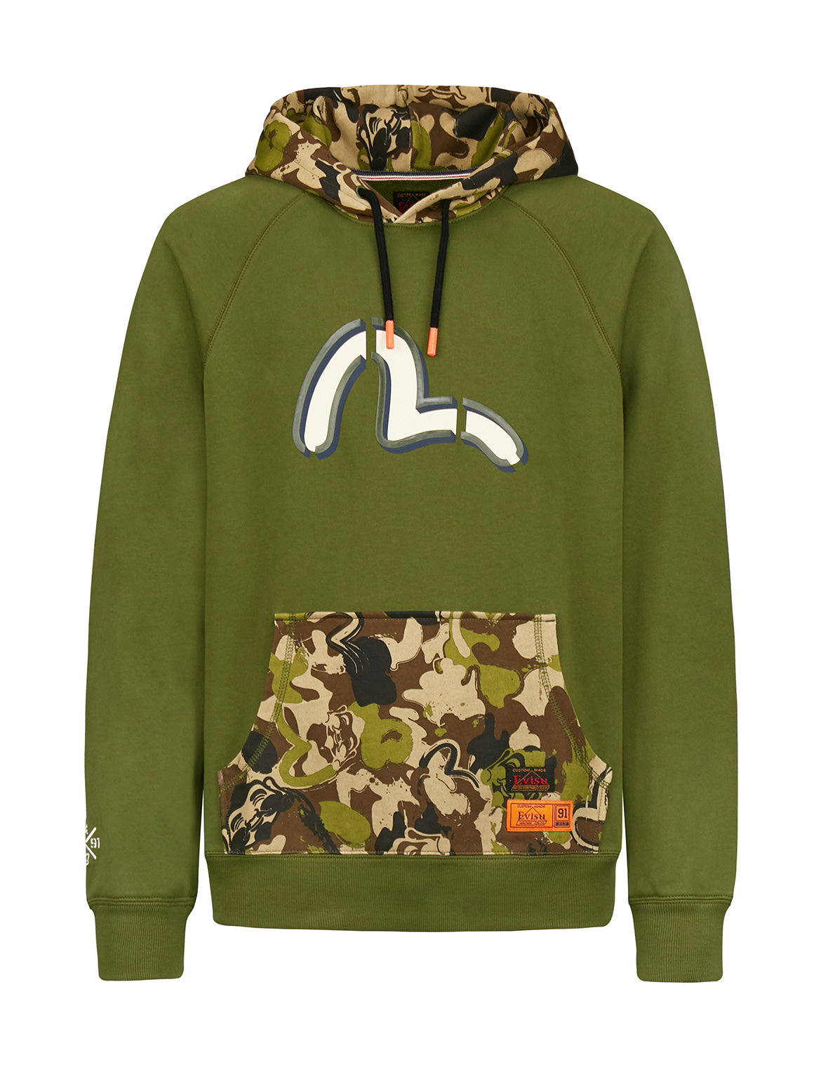 Color-blocking Seagull Print Hoodie – EVISU Color-blocking Seagull Print Hoodie – EVISU