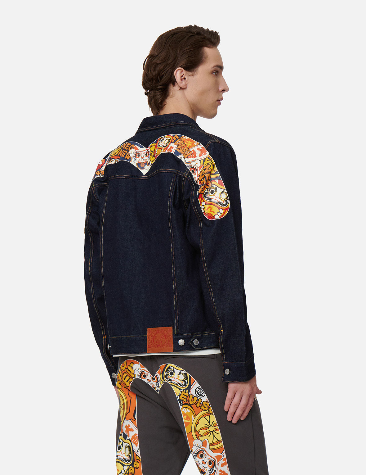 EVISU Squad Daicock Print Denim Jacket