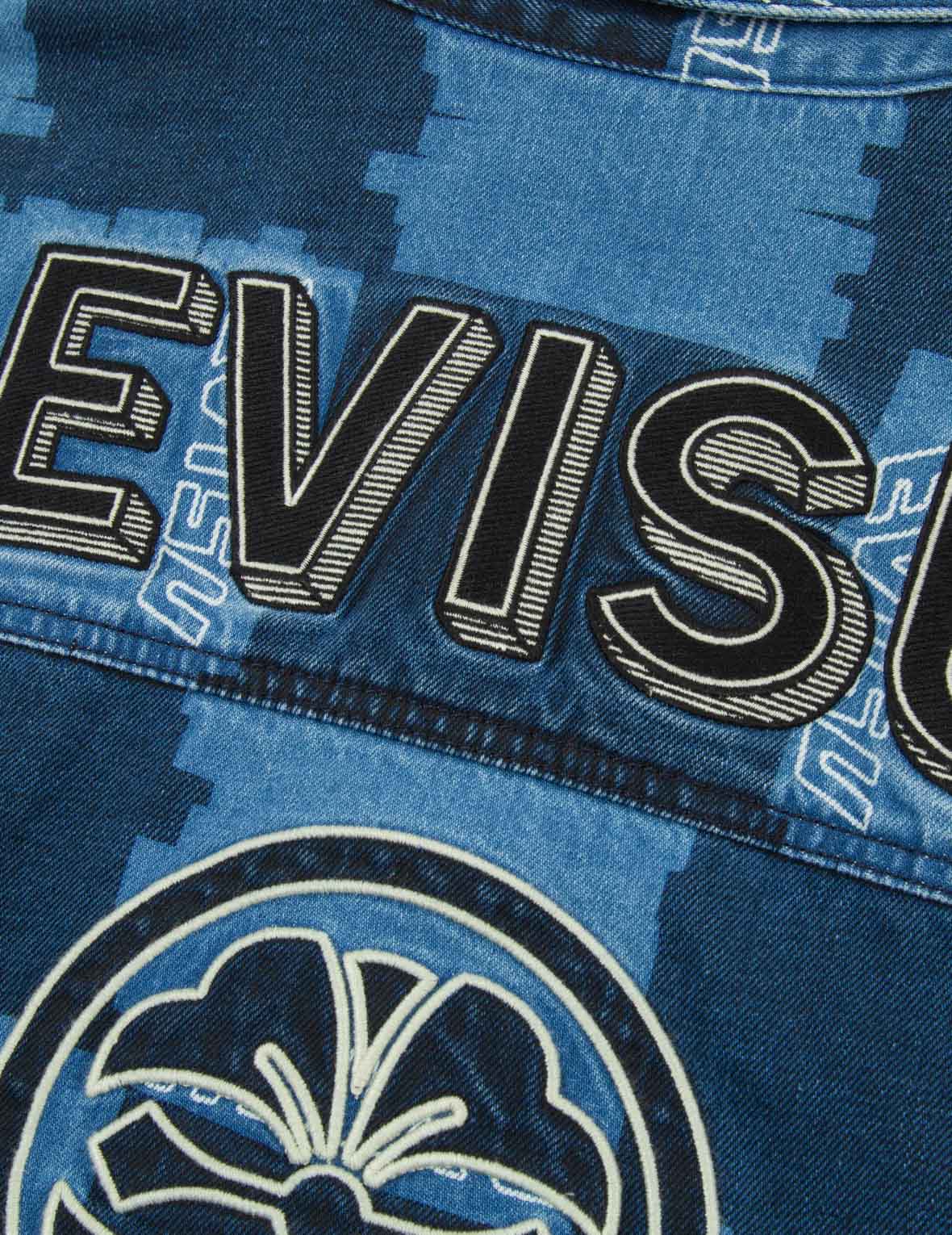 Allover Check Pattern Print Denim Shirt Jacket – EVISU