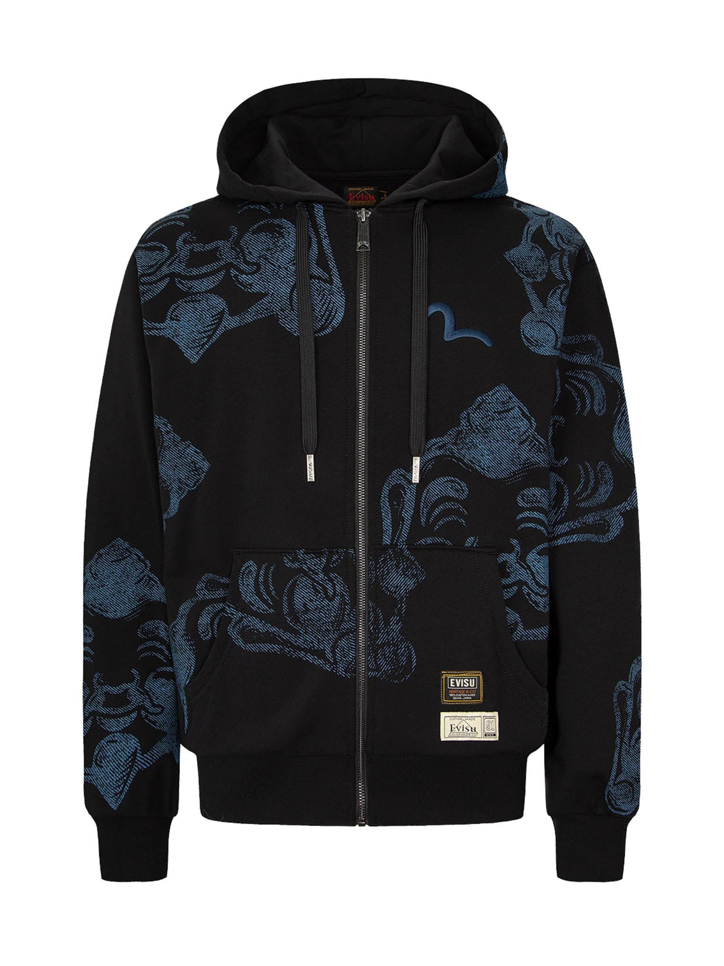 Allover Godhead Print Zip-up Hoodie