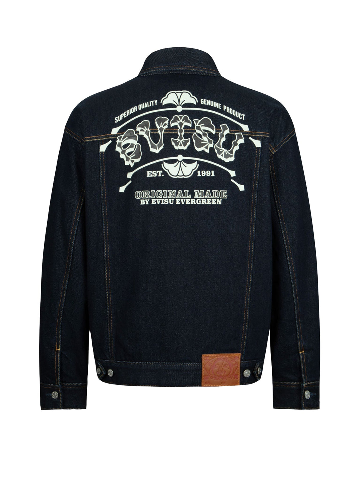 Logo and Seagull Print Loose Fit Denim Jacket – EVISU