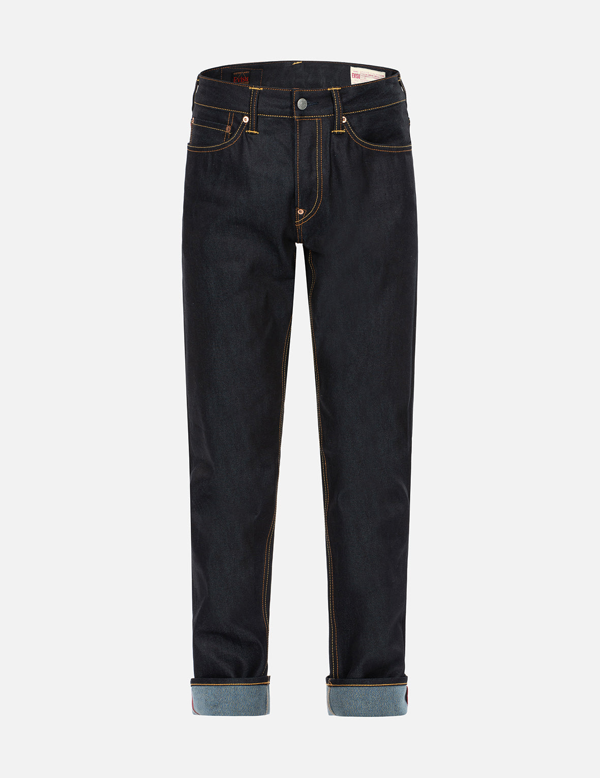 Kumadori Daruma Print Taper Fit Denim Jeans #2017