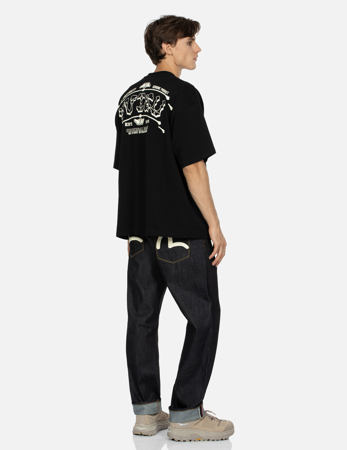 Seagull Print Baggy Fit Denim Jeans #2000