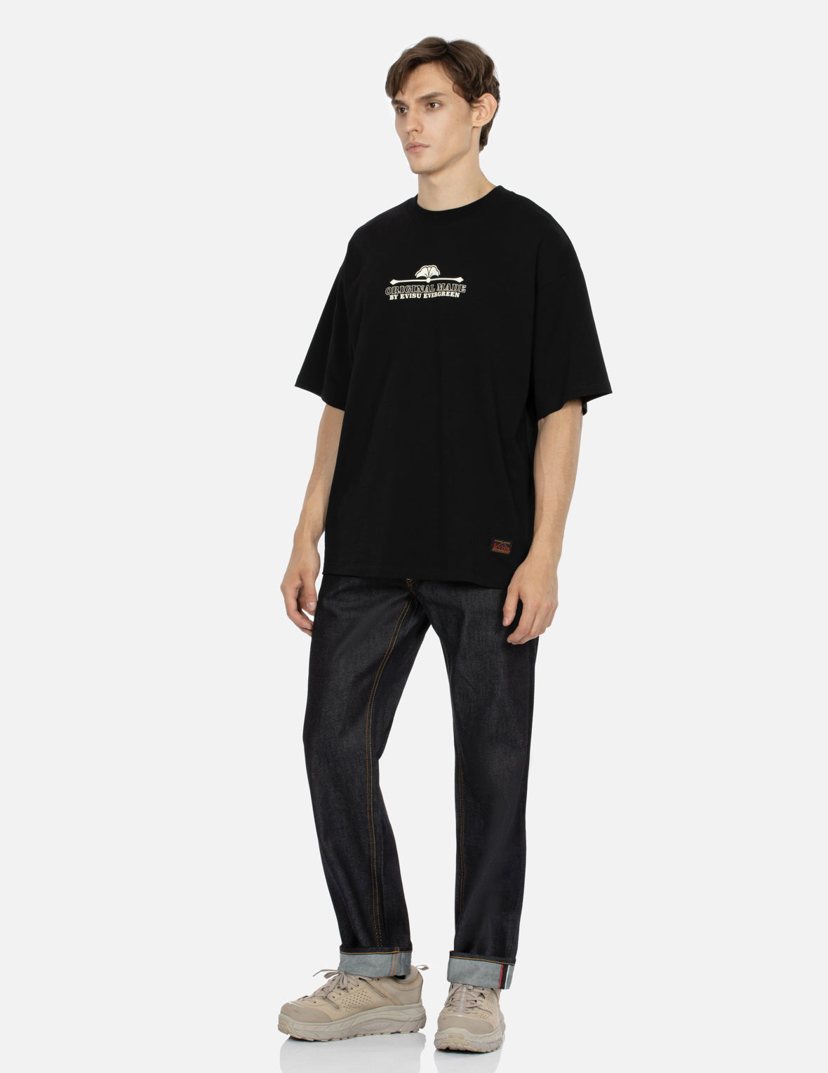 Seagull Print Baggy Fit Denim Jeans #2000