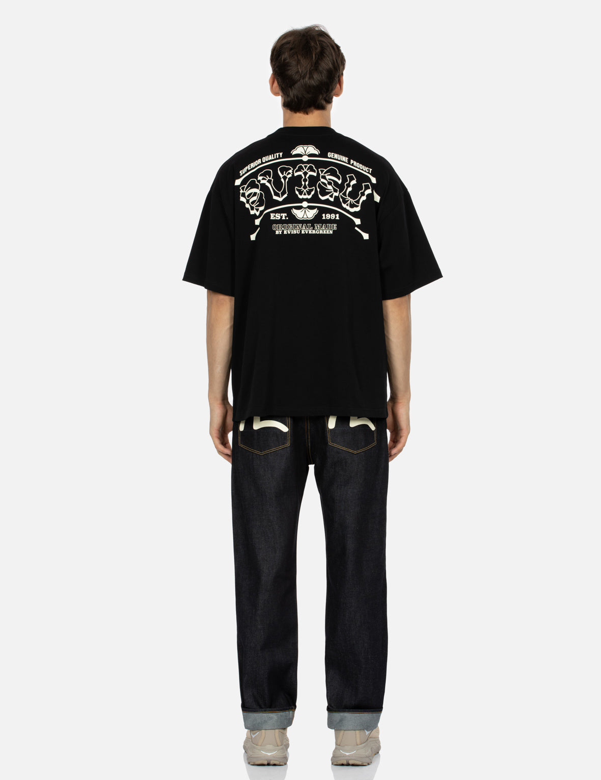 Seagull Print Baggy Fit Denim Jeans #2000