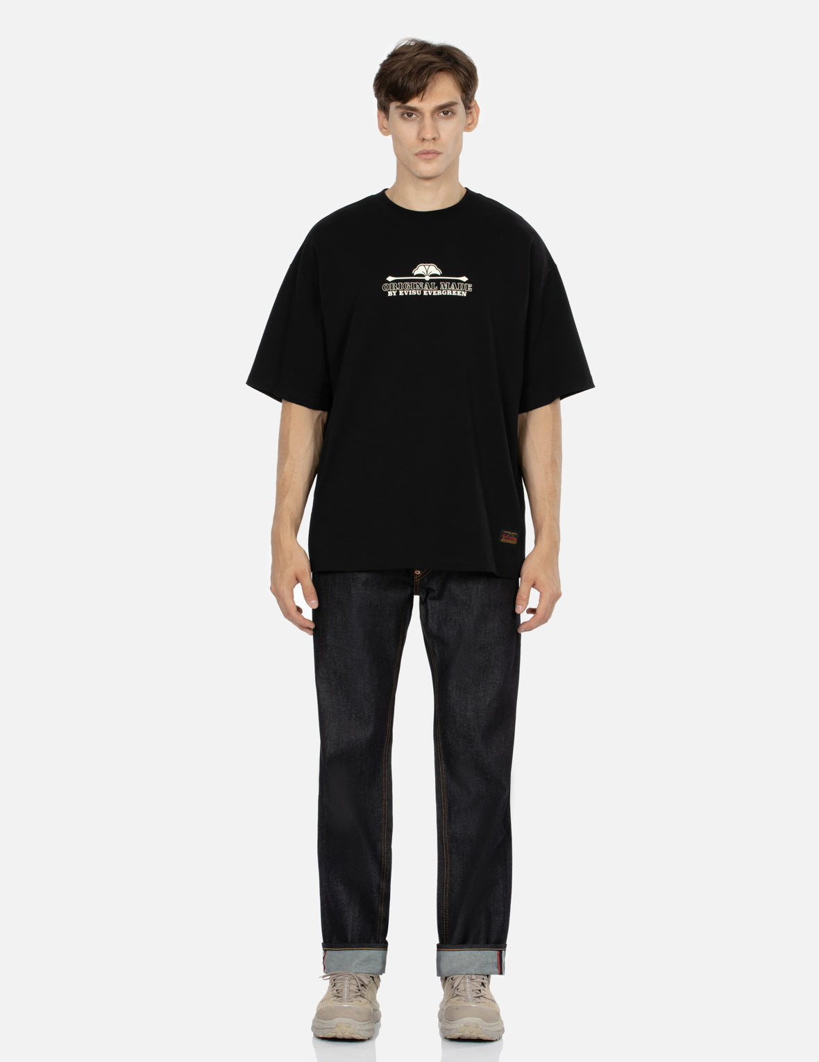 Seagull Print Baggy Fit Denim Jeans #2000