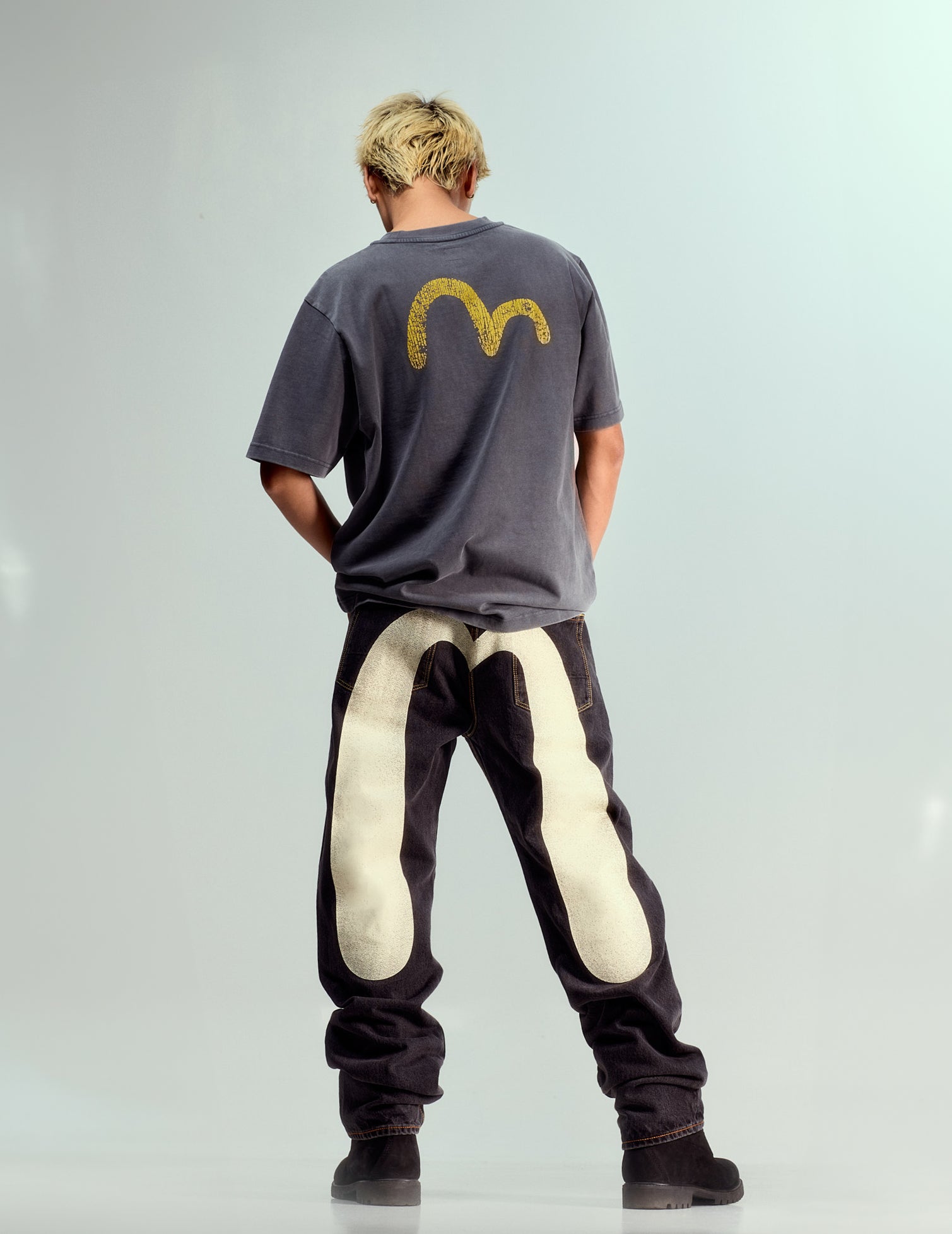 Daicock Print Baggy Fit Denim Jeans #2000