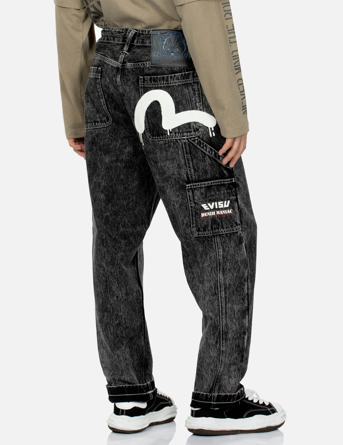 Seagull Print Loose Fit Straight-leg Denim Jeans – EVISU