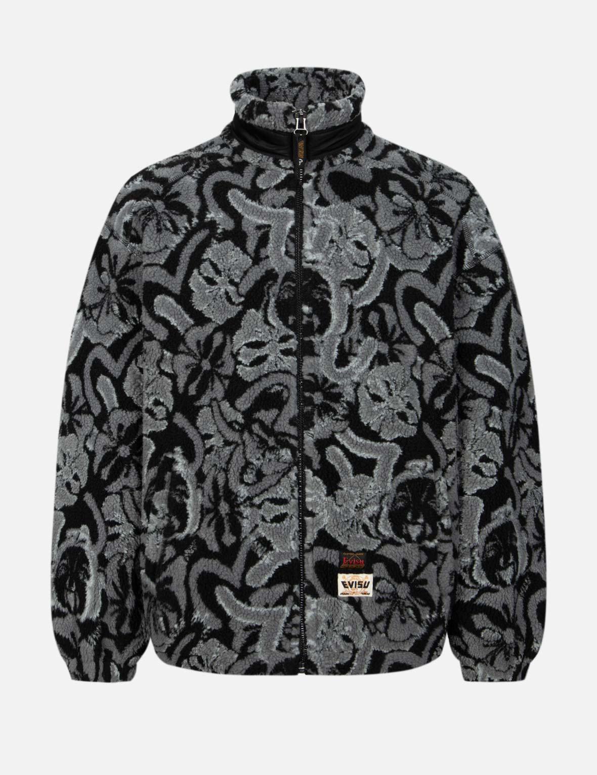 Allover Seagull and Kamon Jacquard Loose Fit Sherpa Jacket – EVISU