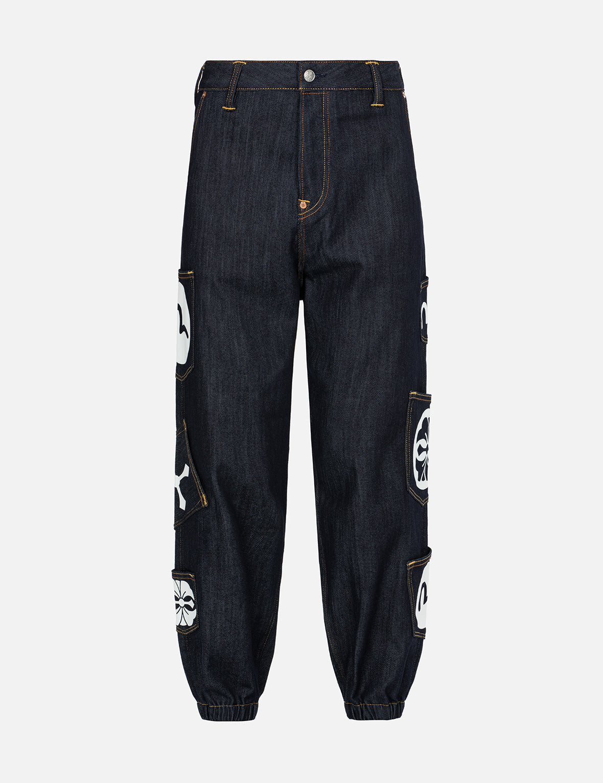 Multi-Pocket Loose Fit Denim Jogger Pants