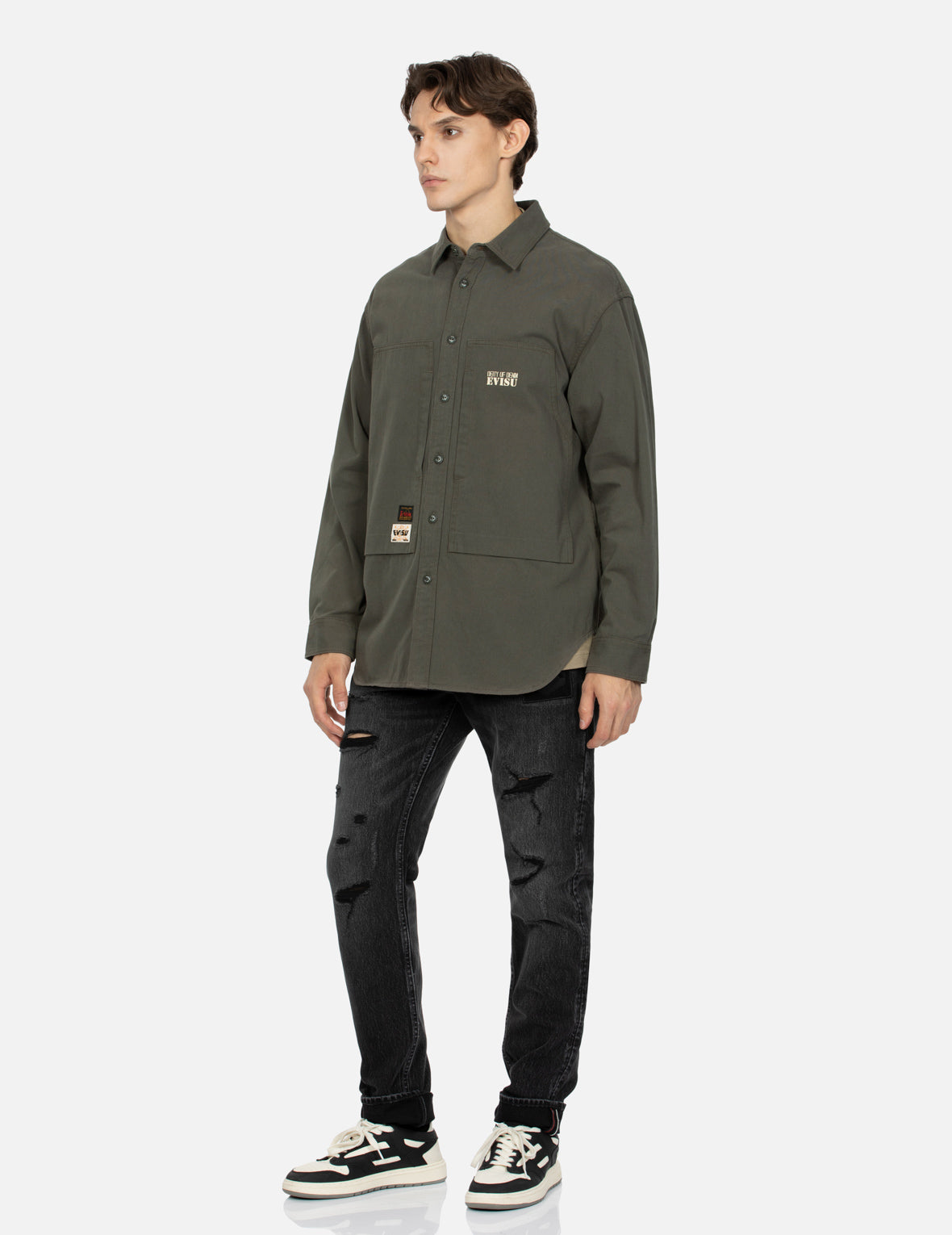 Camouflage Brushstroke Daicock Print Relax Fit Shirt