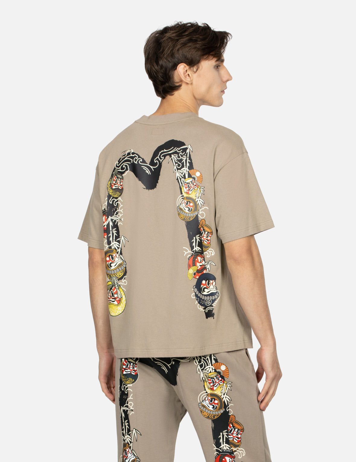 Kumadori Daruma Daicock Print Relax Fit T-shirt – EVISU