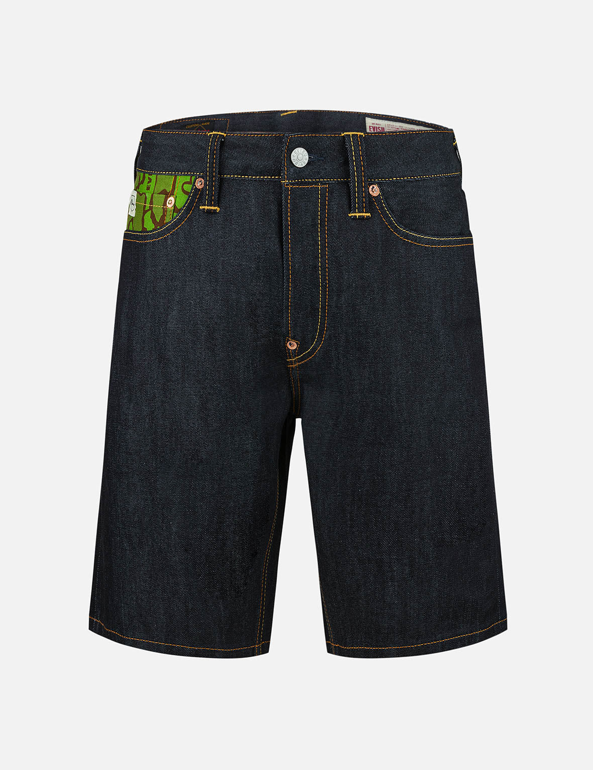 Ishigaki Camouflage Inserted Daicock Regular Fit Denim Shorts