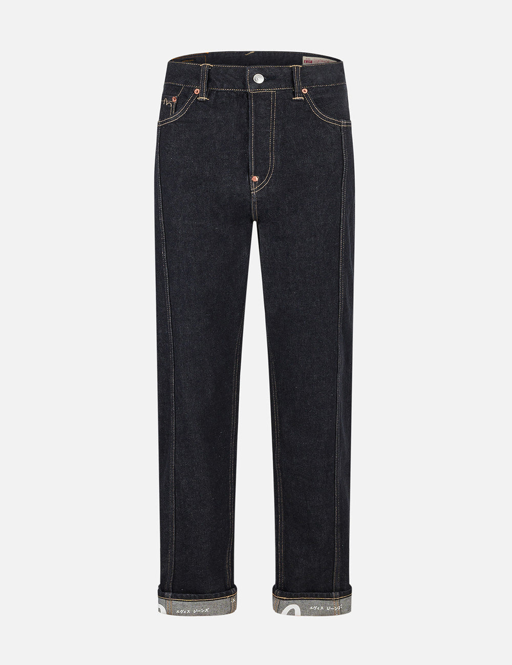 Brushstroke Seagull Print Straight Fit Jeans – EVISU