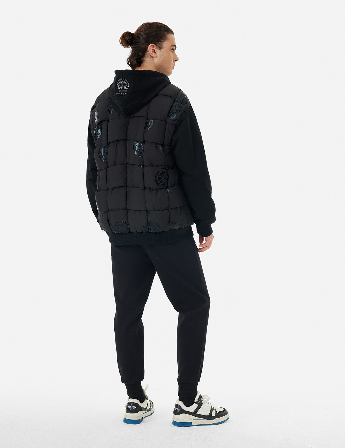 Kamon Print Loose Fit Padded Bomber Jacket – EVISU