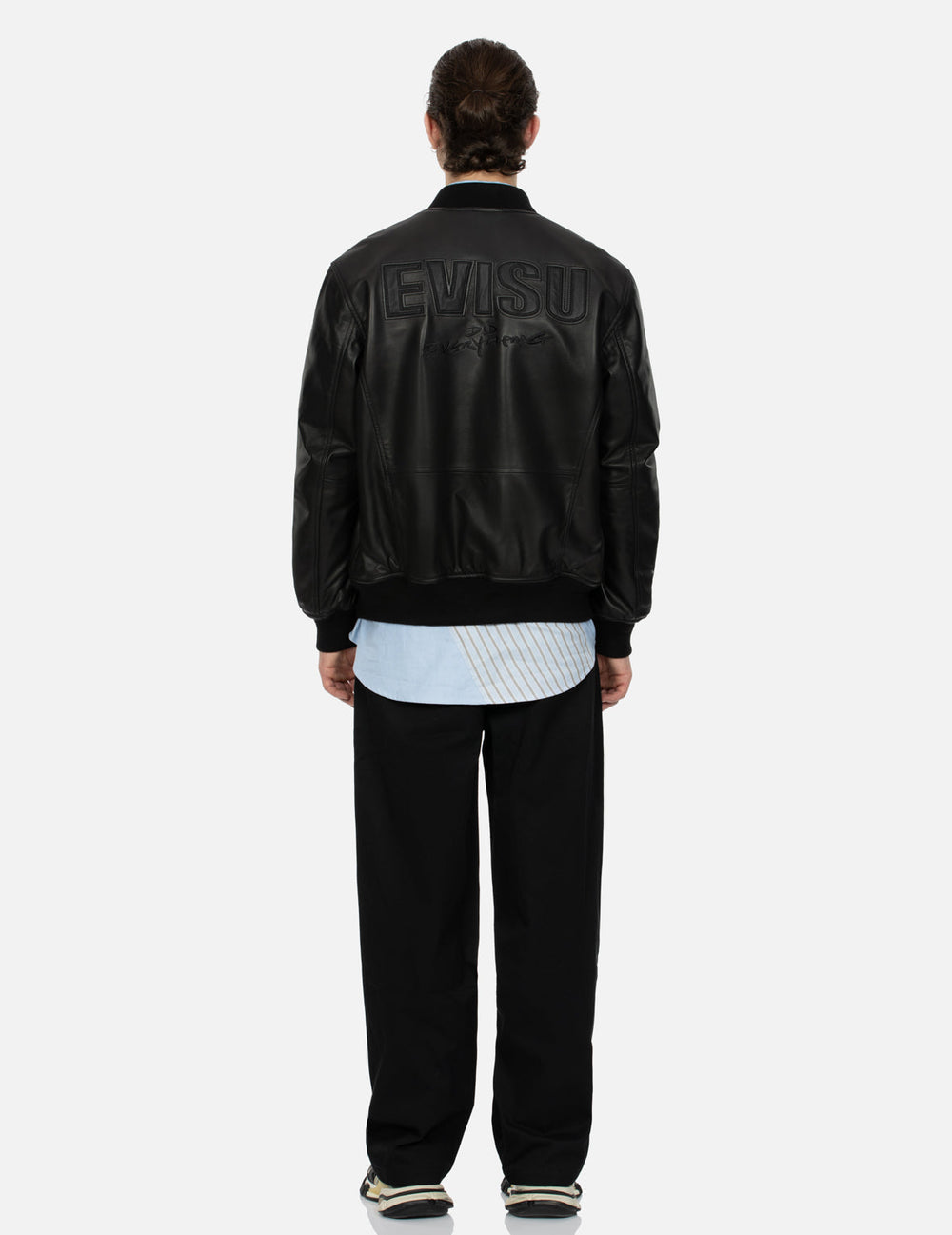 Logo Appliquéd Leather Bomber Jacket – EVISU
