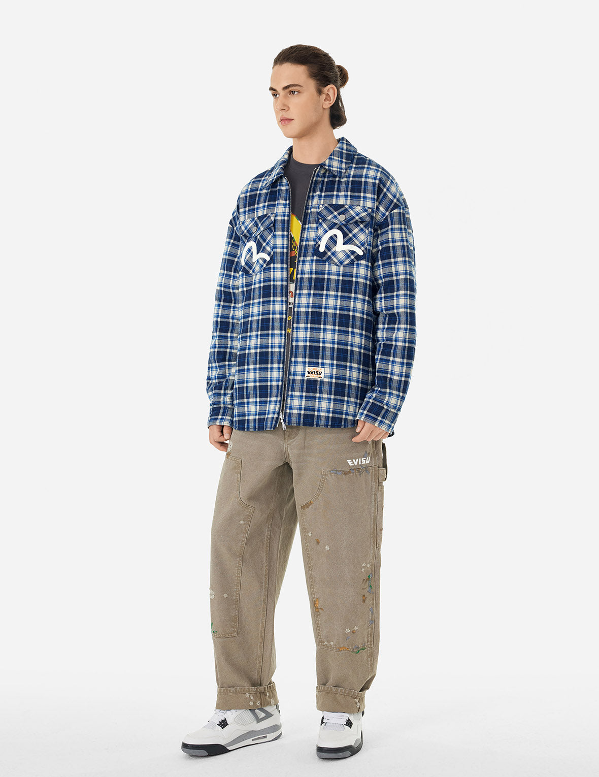 Reversible with Seagull Print Loose Fit Shirt Jacket – EVISU
