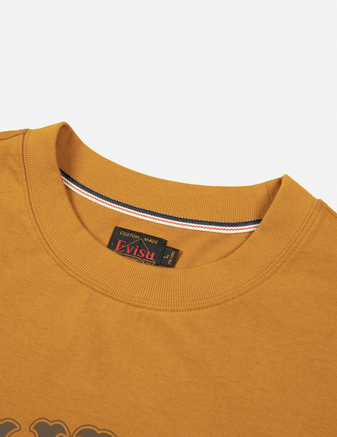Kamon Embroidery and Logo Print Fashion Fit Long-Sleeve T-shirt