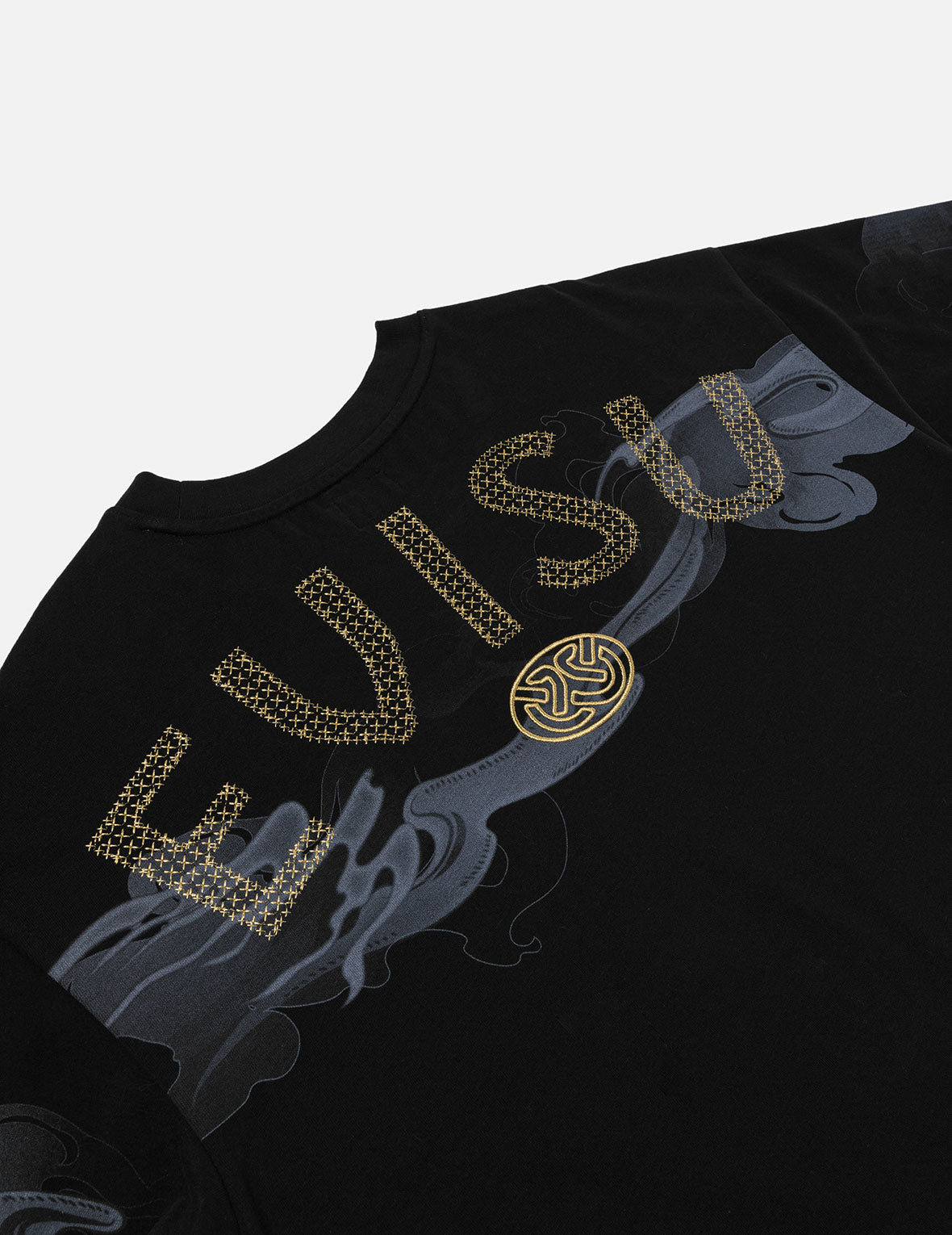 Cloud Print and Logo Sashiko Embroidery Relax Fit T-shirt