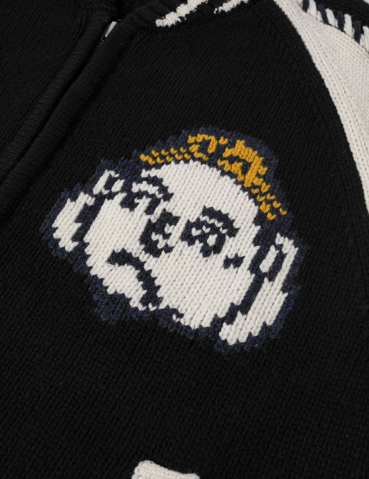 Henohenomohe Godhead Intarsia Knit Relax Fit Cardigan
