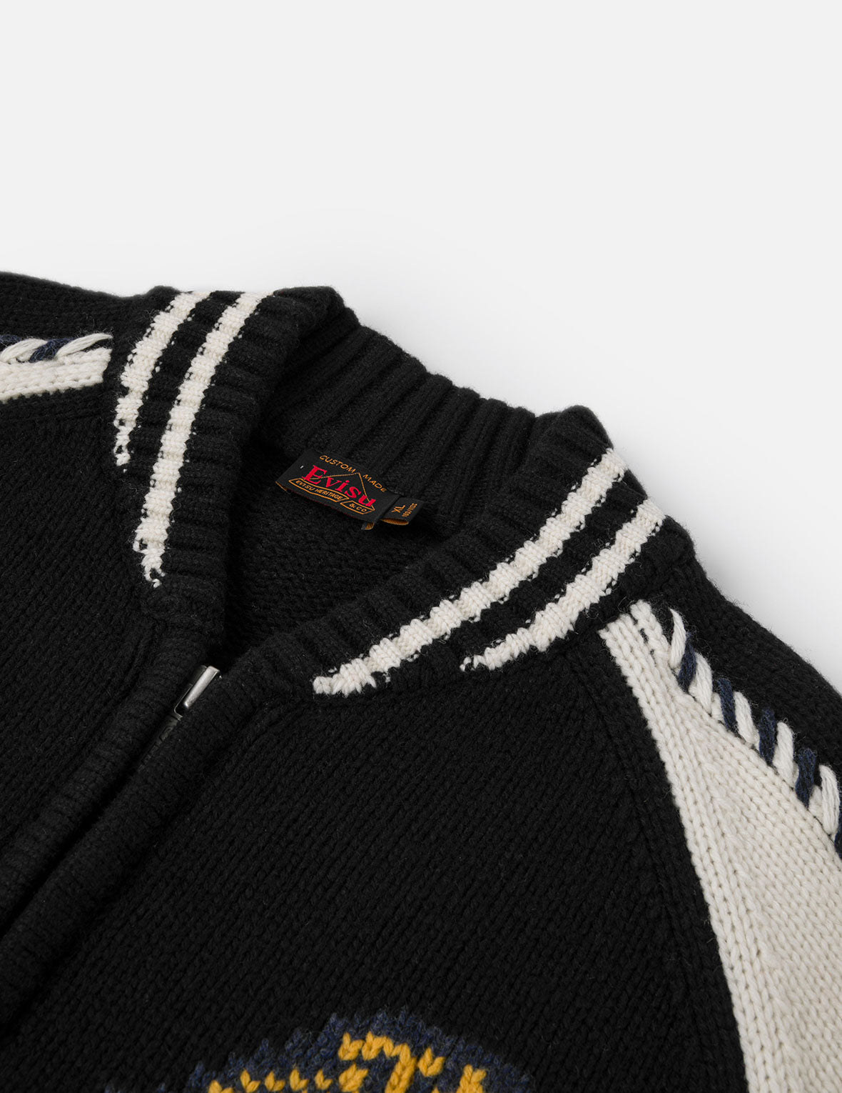 Henohenomohe Godhead Intarsia Knit Relax Fit Cardigan