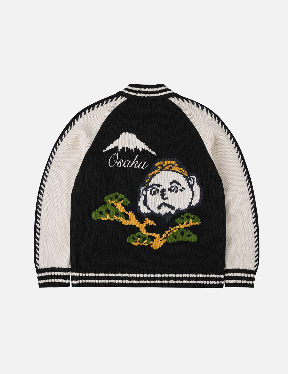 Henohenomohe Godhead Intarsia Knit Relax Fit Cardigan