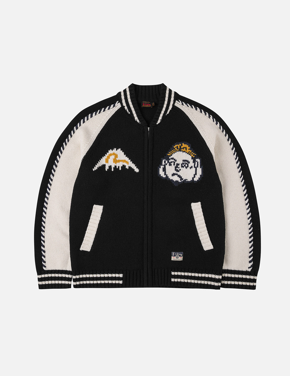 Henohenomohe Godhead Intarsia Knit Relax Fit Cardigan