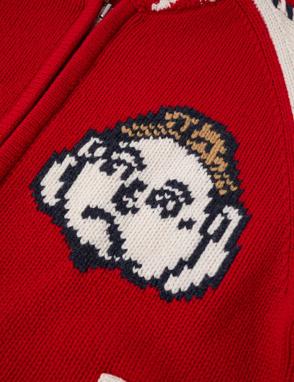 Henohenomohe Godhead Intarsia Knit Relax Fit Cardigan
