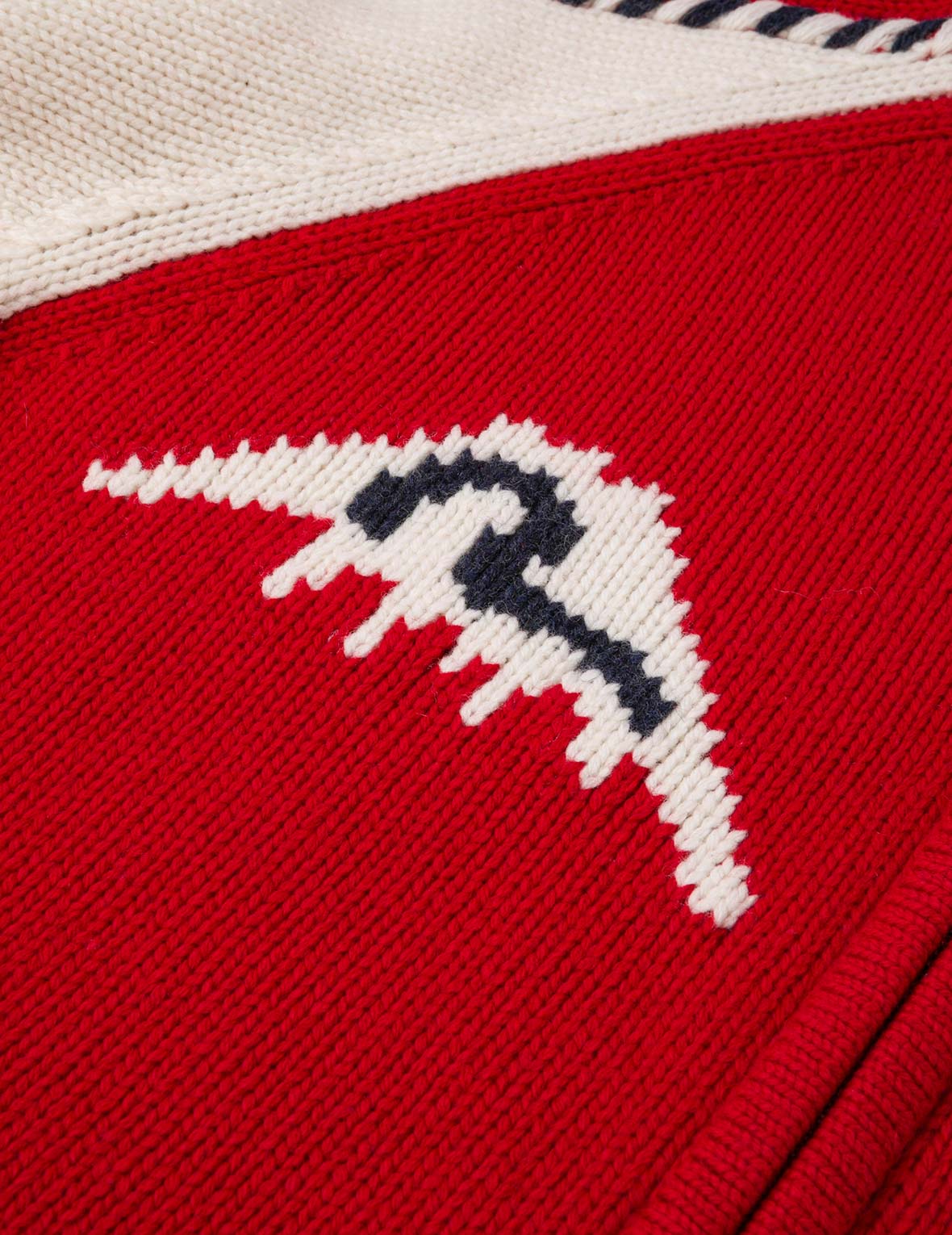 Henohenomohe Godhead Intarsia Knit Relax Fit Cardigan