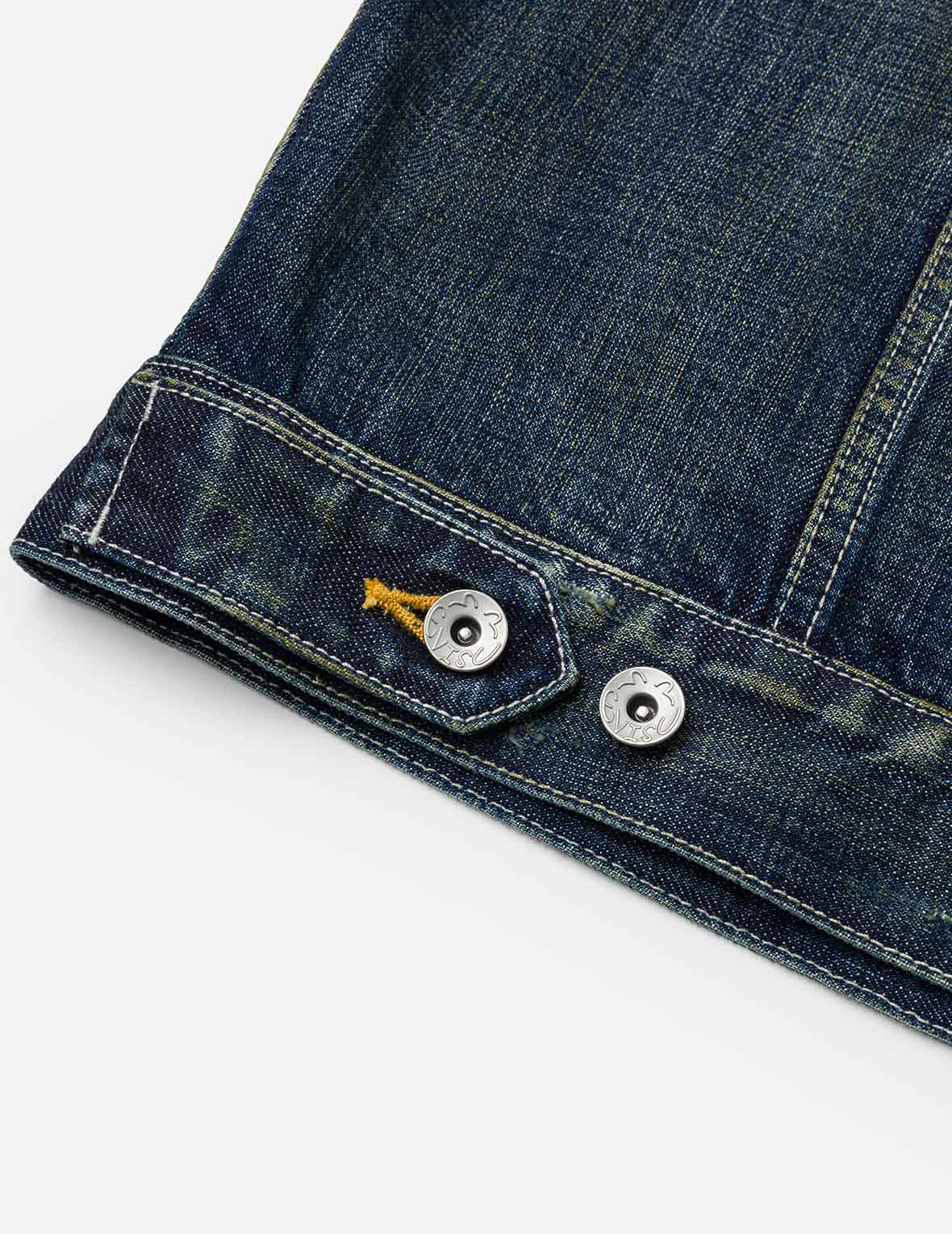 Washed Seagull Embroidery Relax Fit Denim Jacket