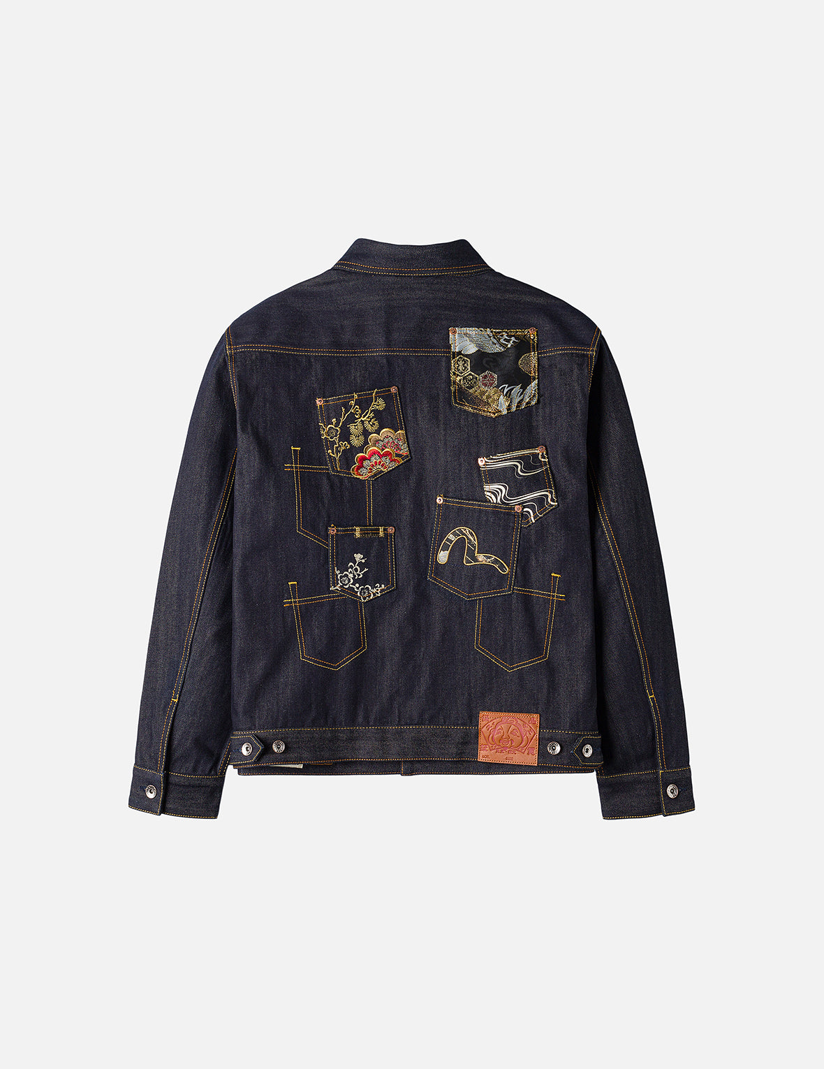 Multi-Pocket with Brocade Patch Relax Fit Denim Jacket – EVISU