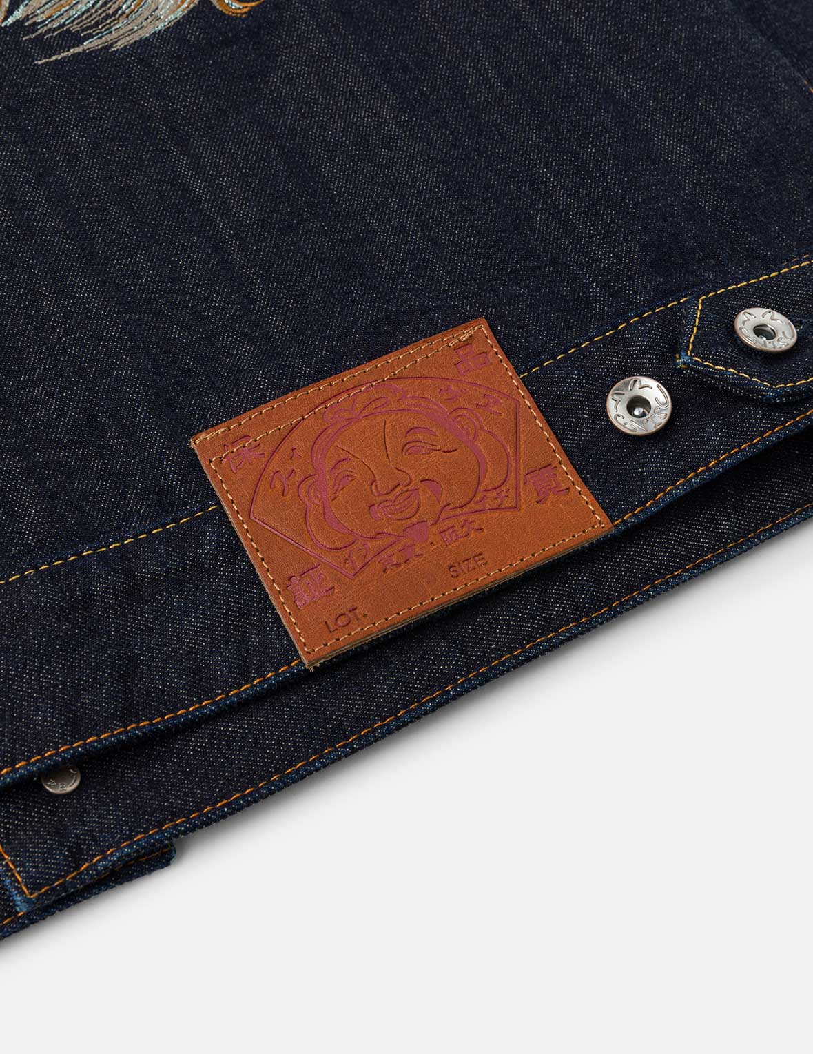 Grateful Crane Embroidery Relax Fit Denim Jacket