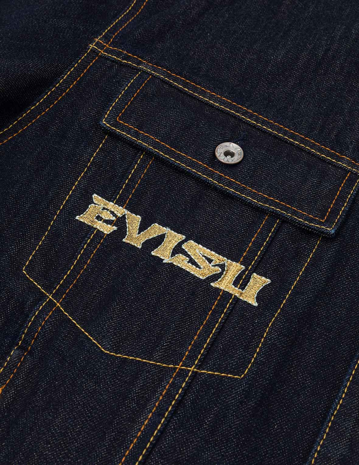 Grateful Crane Embroidery Relax Fit Denim Jacket