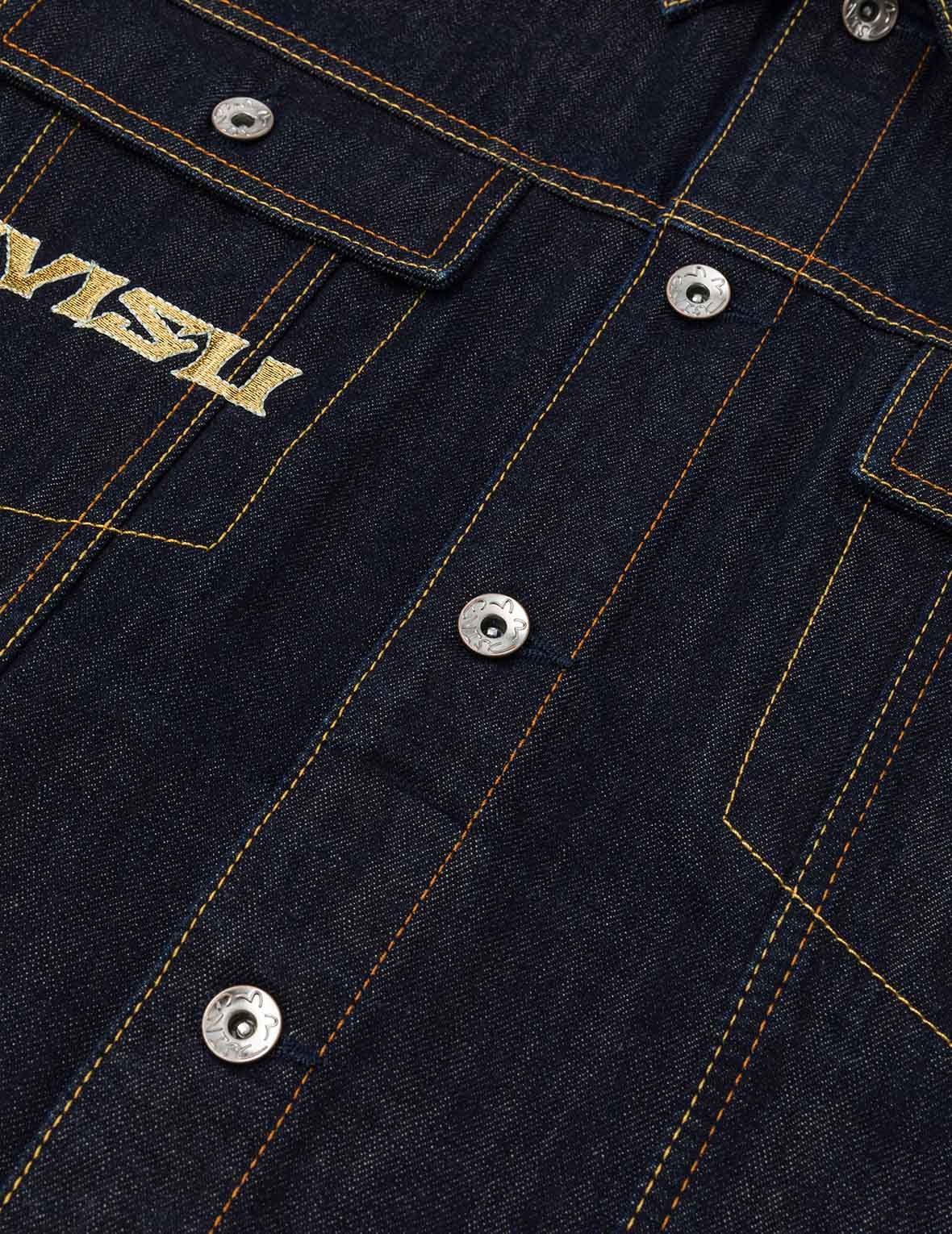 Grateful Crane Embroidery Relax Fit Denim Jacket