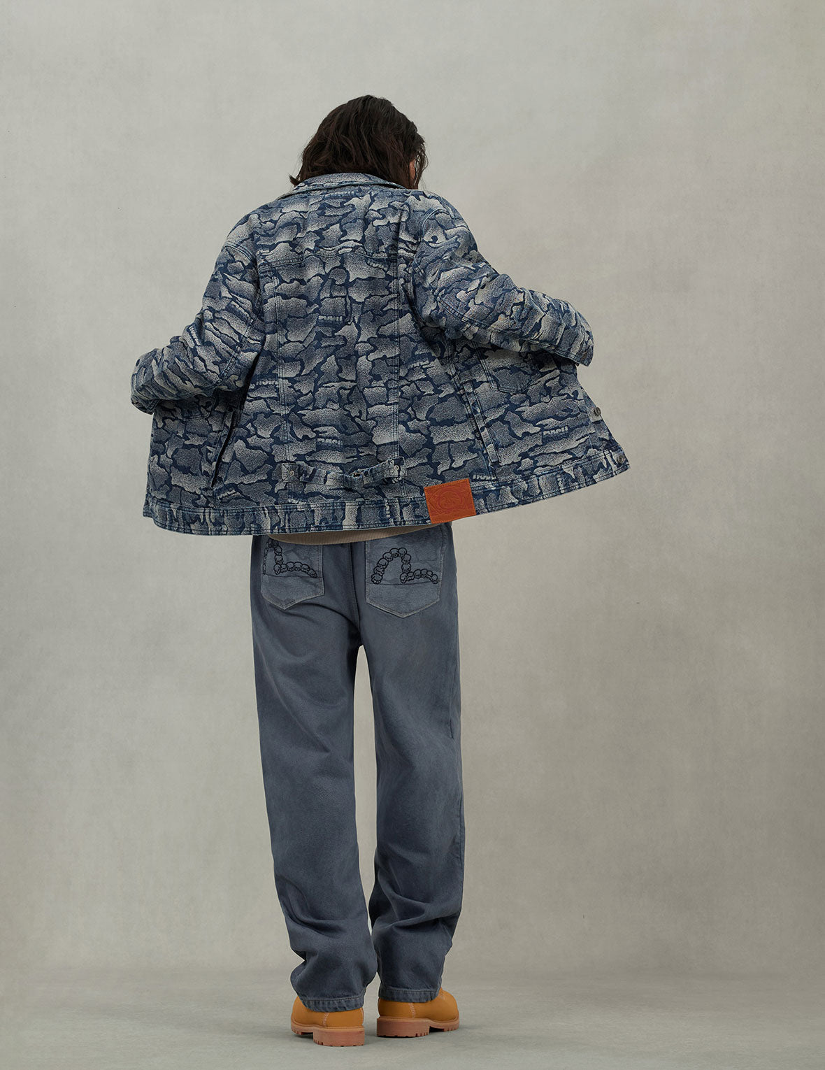 Allover Ishigaki Camouflage Jacquard Regular Fit Denim Jacket