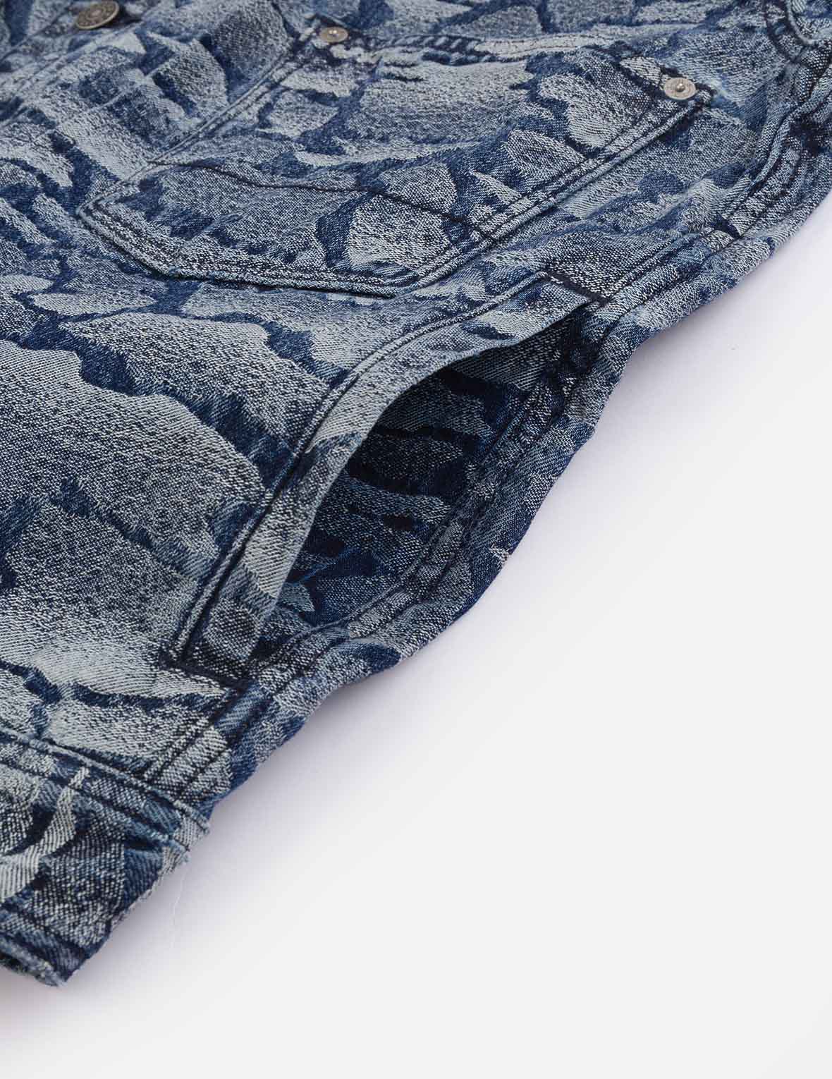 Allover Ishigaki Camouflage Jacquard Regular Fit Denim Jacket – EVISU