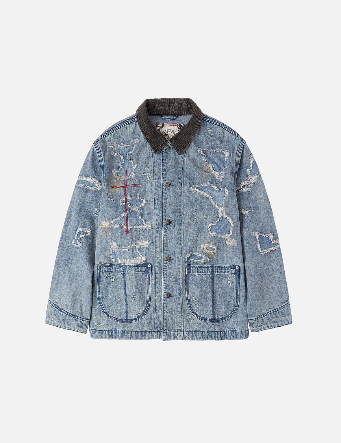 Distressed Fashion Fit Denim Jacket