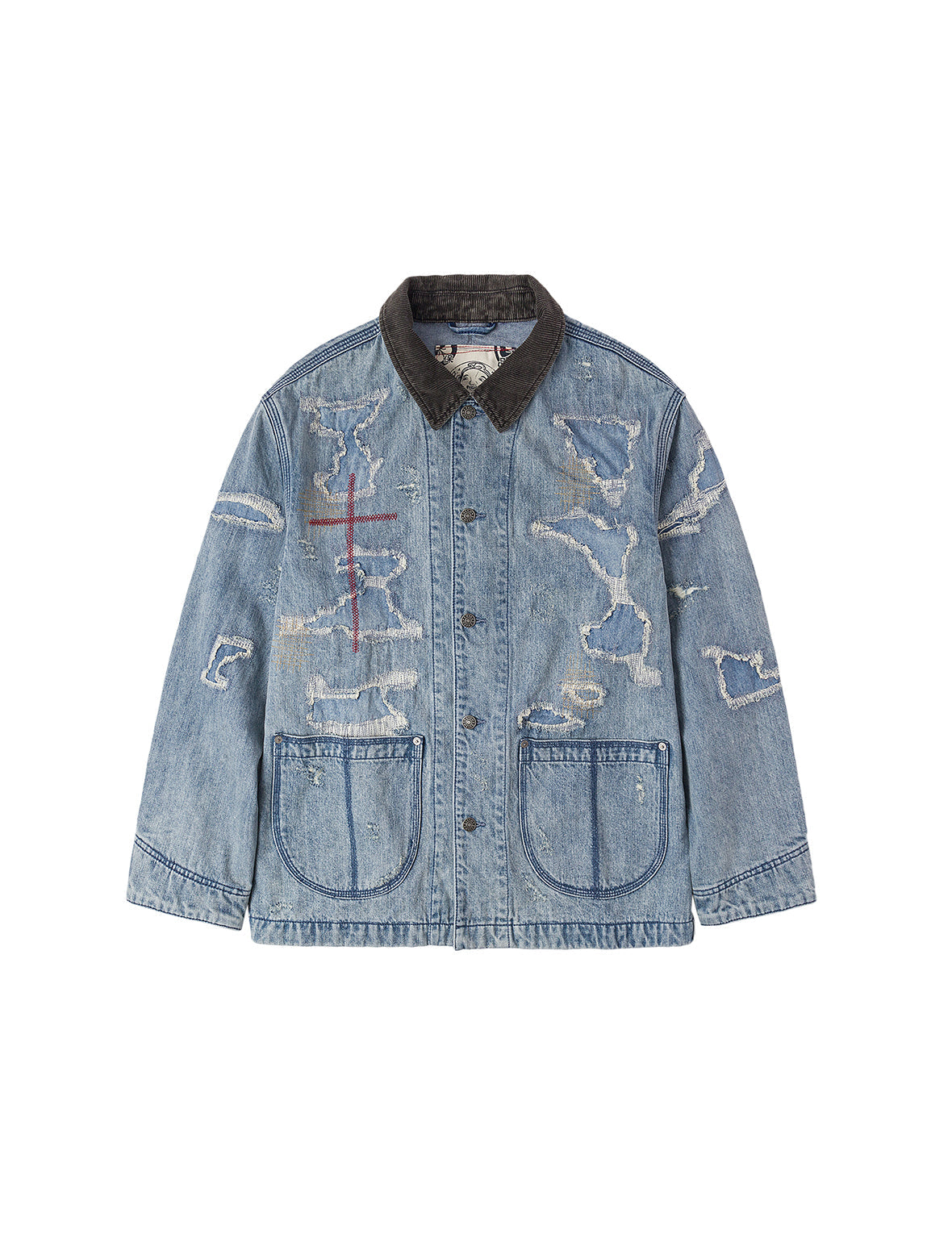 Distressed Fashion Fit Denim Jacket