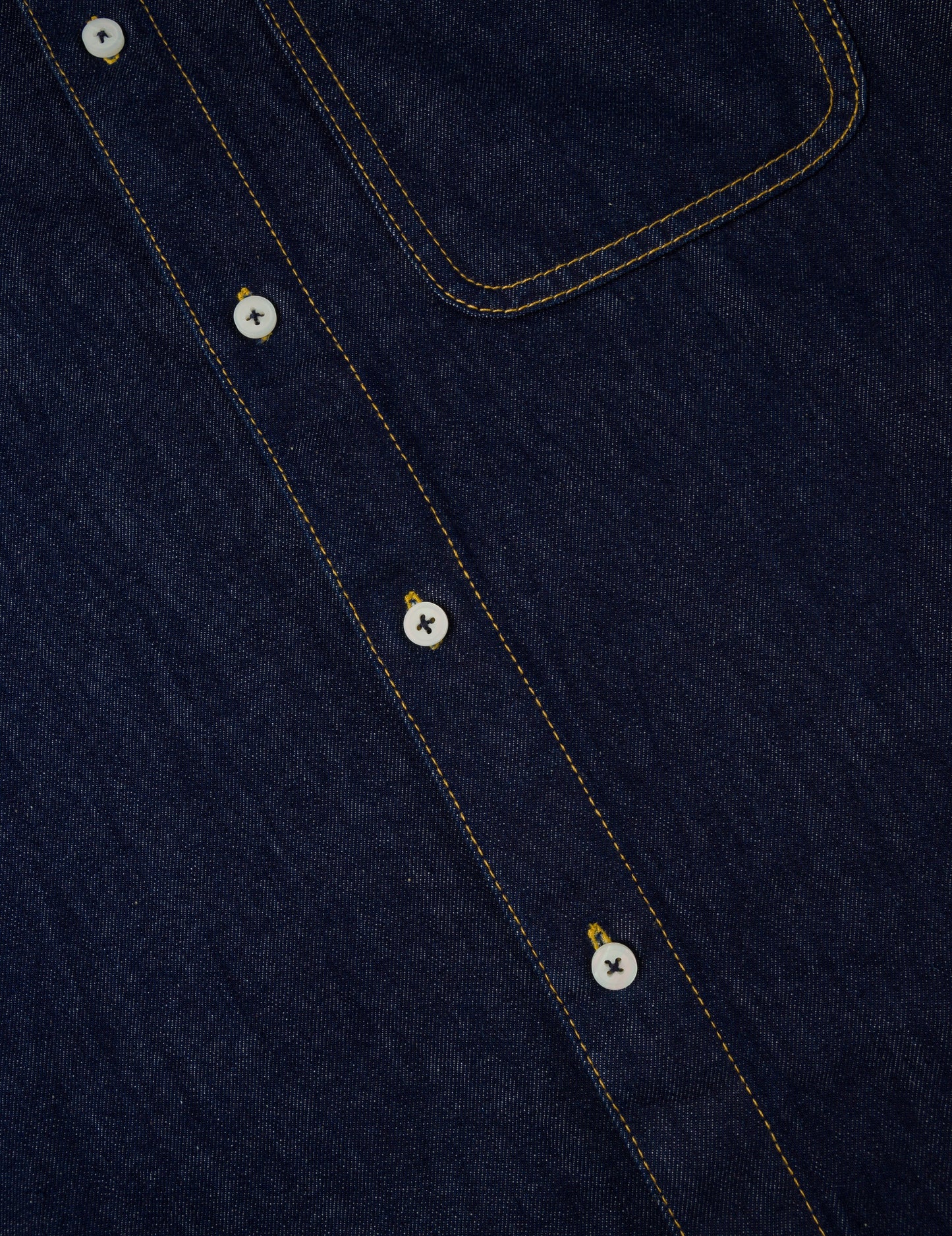 Handbrush Houndstooth Print Relax Fit Denim Shirt