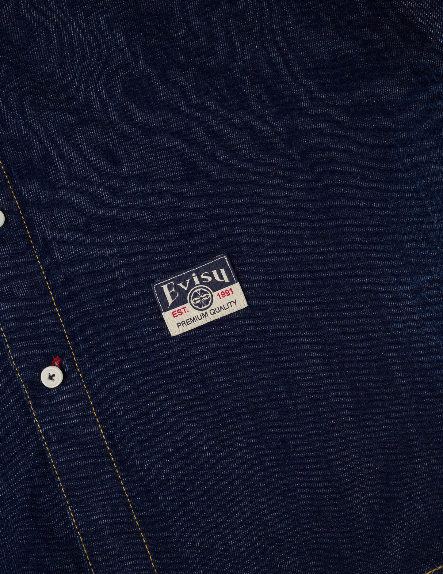 Handbrush Houndstooth Print Relax Fit Denim Shirt