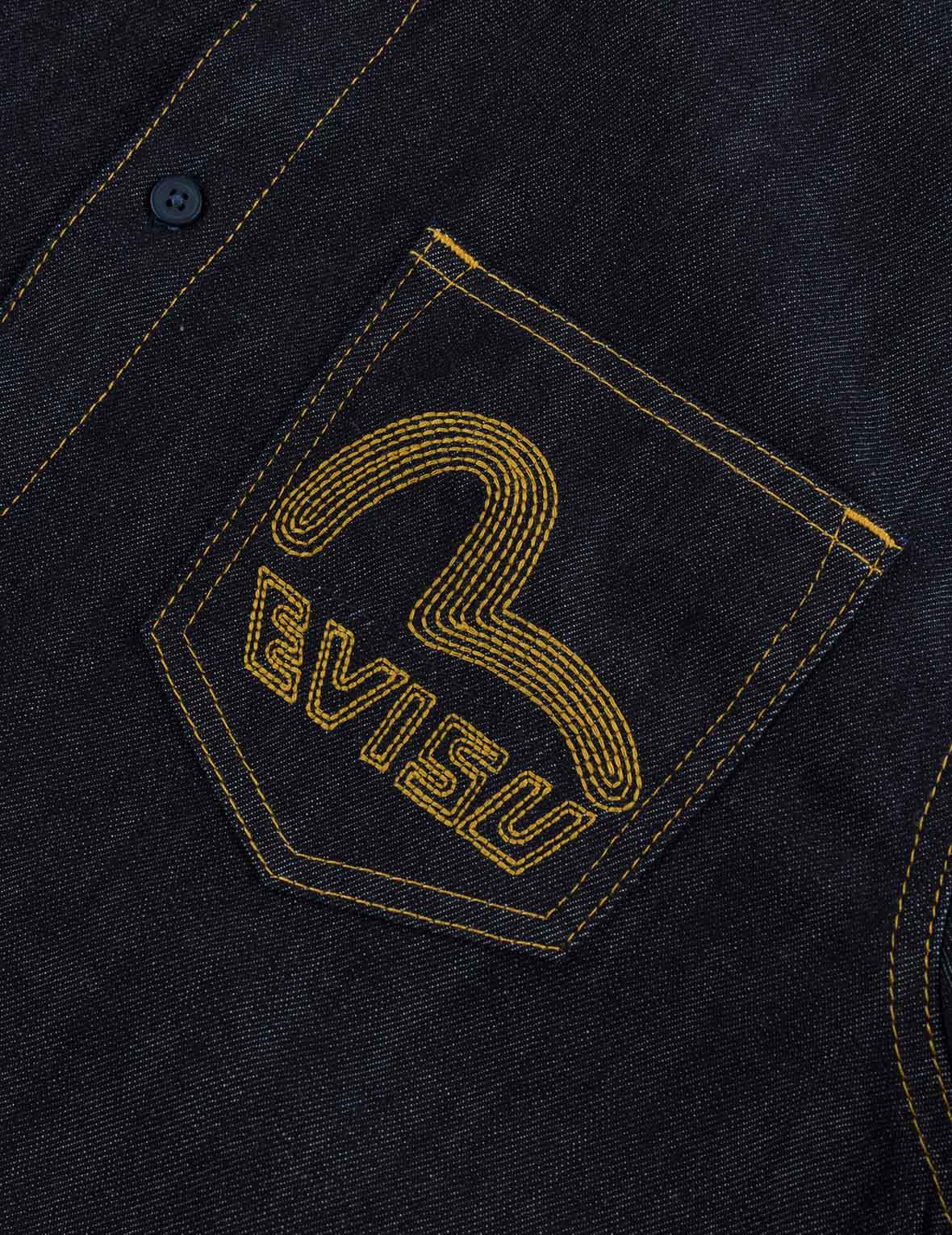 Seagull Embroidery Regular Fit Denim Long-sleeve Shirt – EVISU