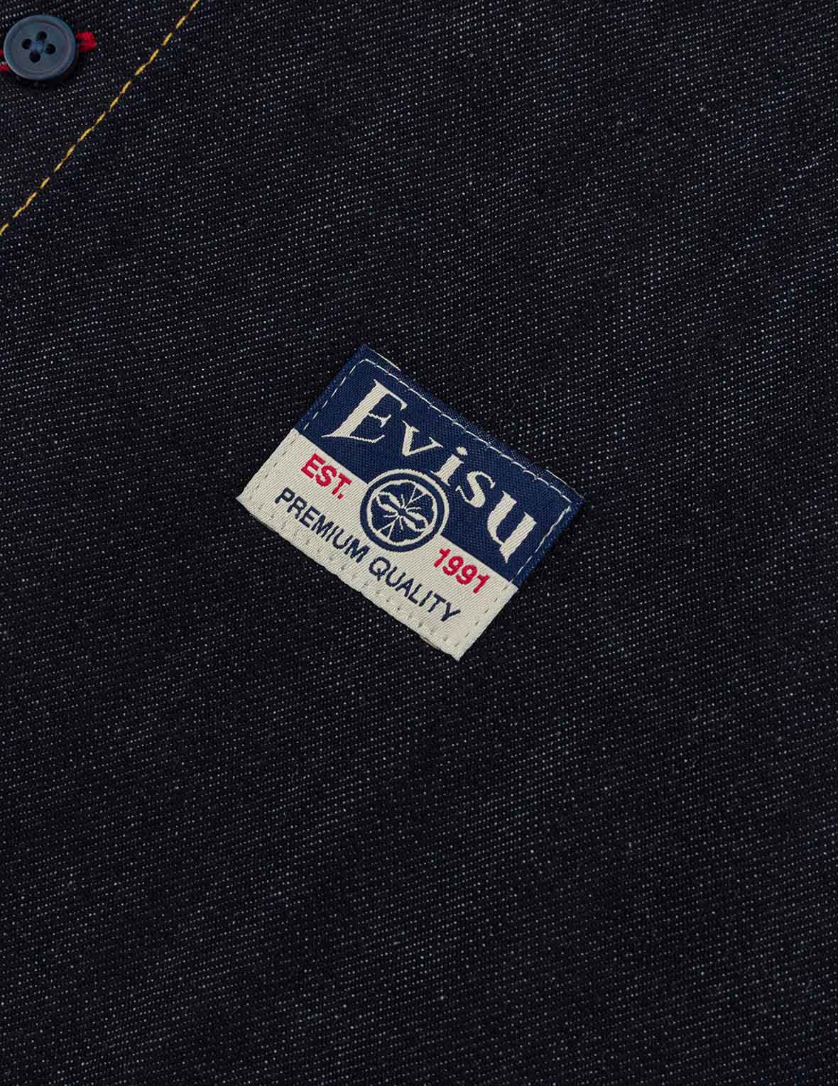 Seagull Embroidery Regular Fit Denim Long-sleeve Shirt – EVISU