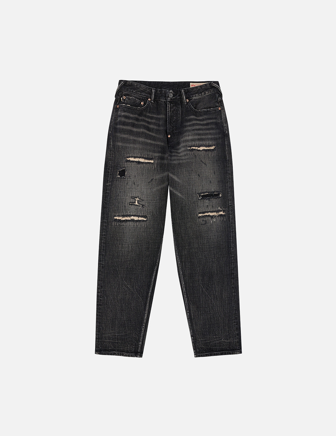 7口袋设计洗水休破洞休閒牛仔裤 #2030