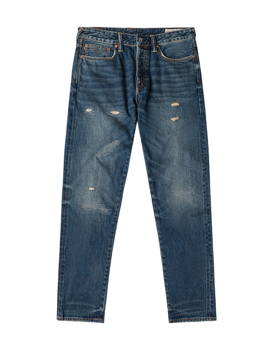 7-Pocket Design Washed Daicock Print Carrot Fit Jeans #2017