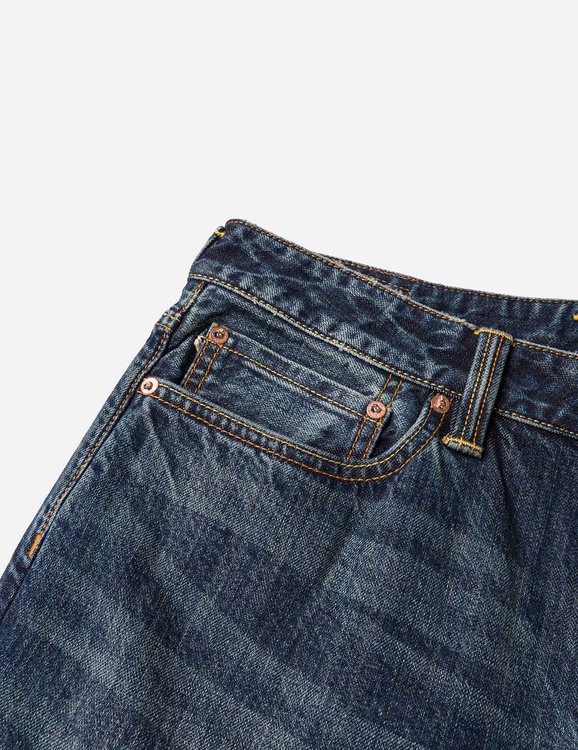 Brocade Patch Pocket Taper Fit Jeans #2017