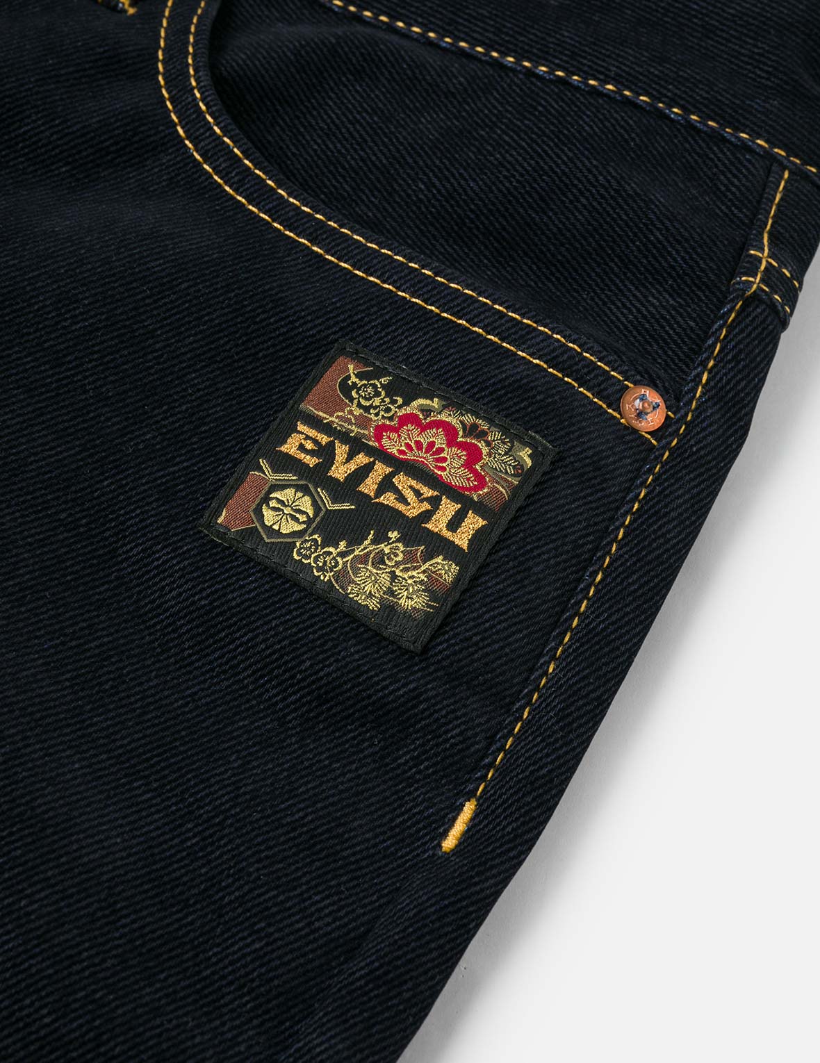 Logo Embroidery and Seagull Print Taper Fit Jeans #2017 – EVISU
