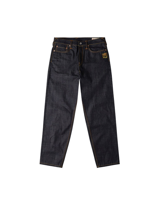 Handbrush Daicock Print with Wave Embroidery  Relax Fit Jeans