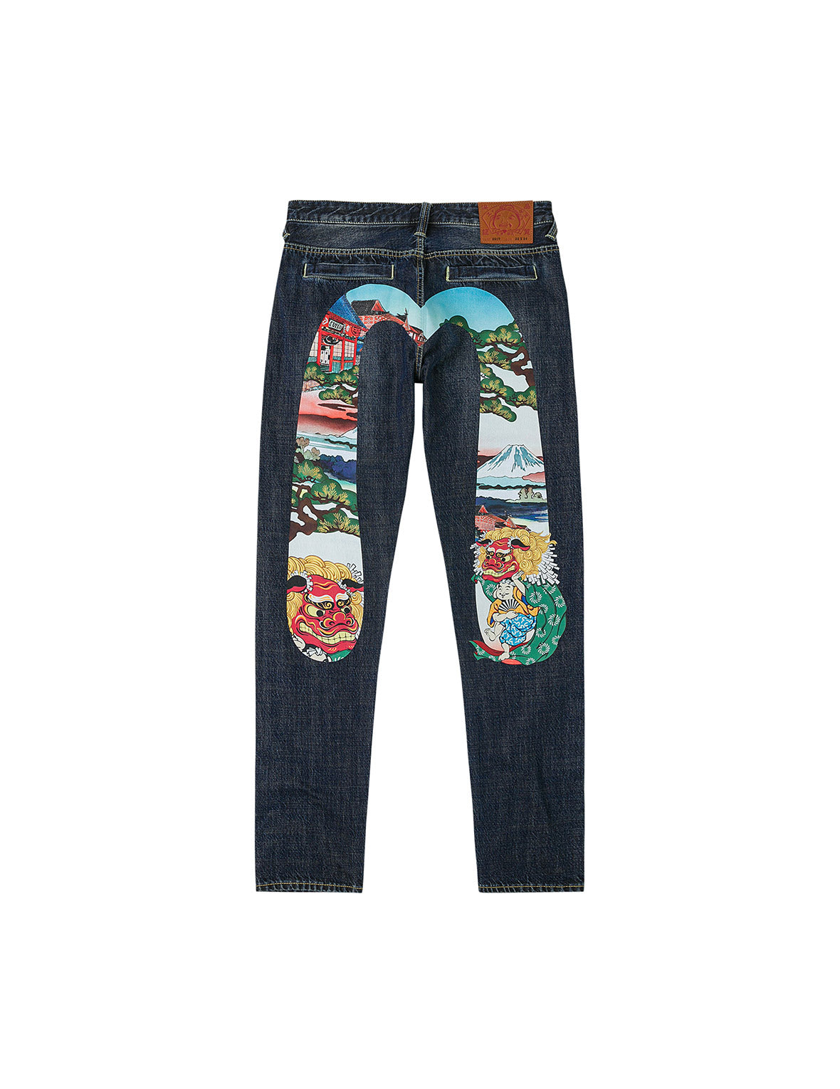 Godhead Lion Dance Daicock Print Taper Fit Jeans