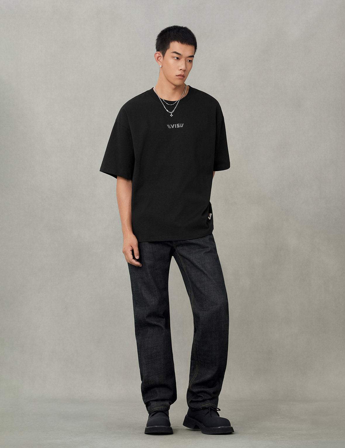 Seagull and Japanese Temple Embroidery Regular Fit Jeans #2020