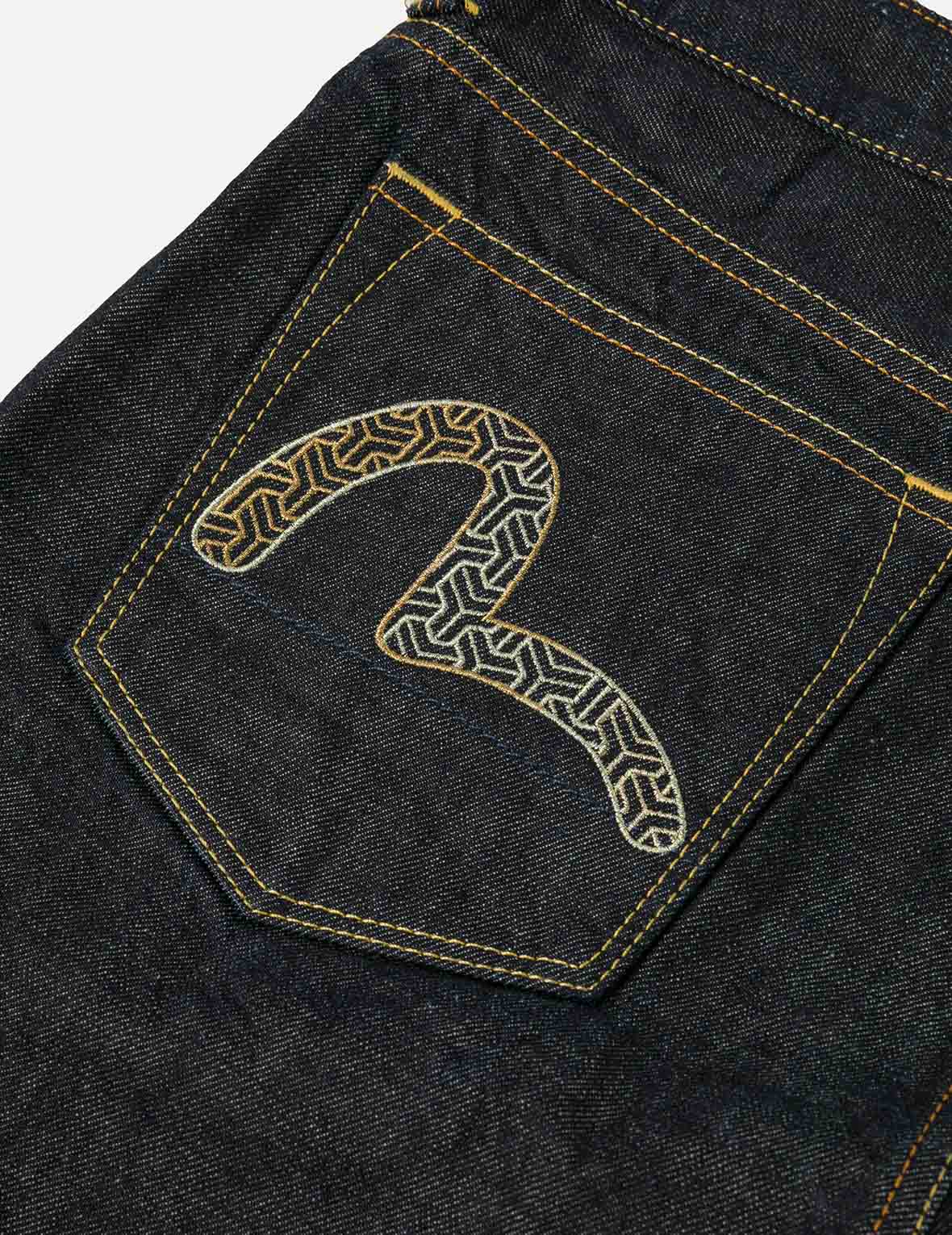 Seagull and Japanese Temple Embroidery Regular Fit Jeans #2020